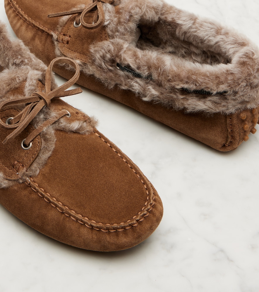  Brunello Cucinelli Brunello Cucinelli Mokassins Monili Aus Veloursleder 