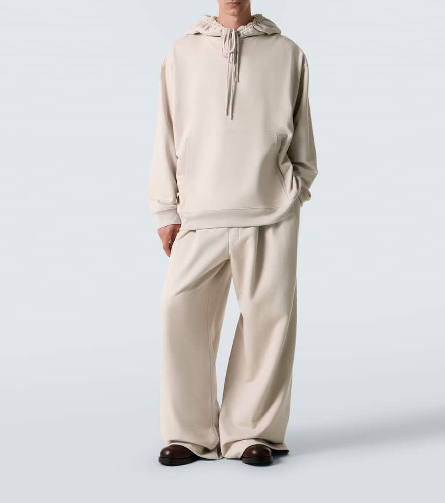 Dries Van Noten Cotton Jersey Hoodie In Neutral