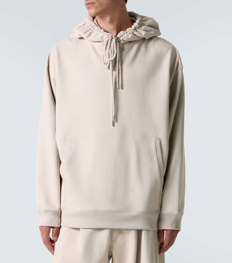 Dries Van Noten Cotton Jersey Hoodie In Neutral