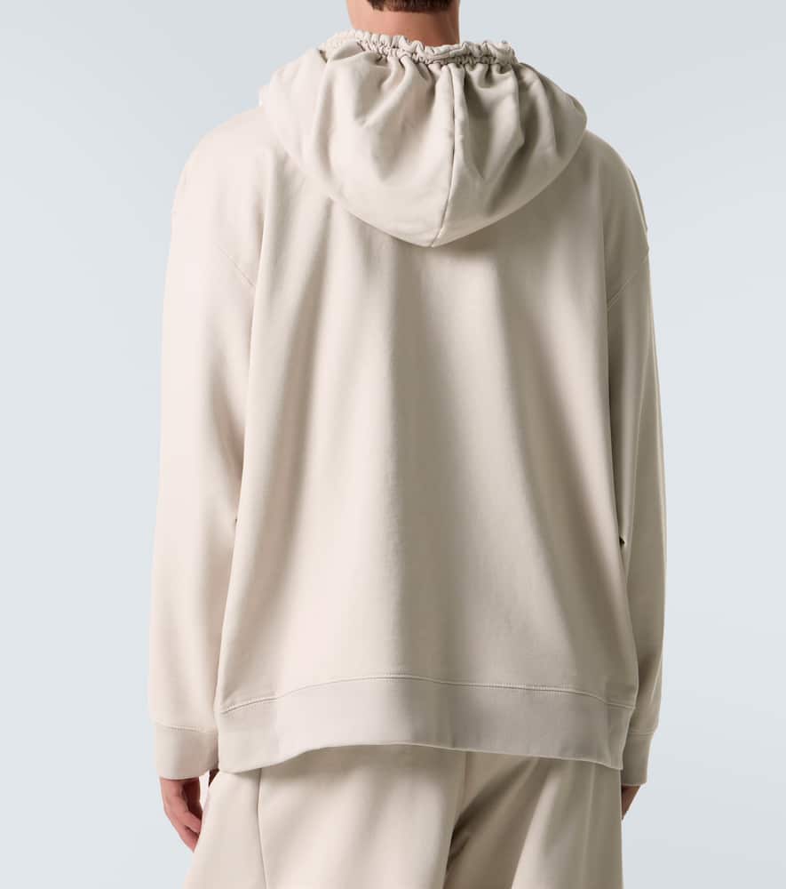 Dries Van Noten Cotton Jersey Hoodie In Neutral