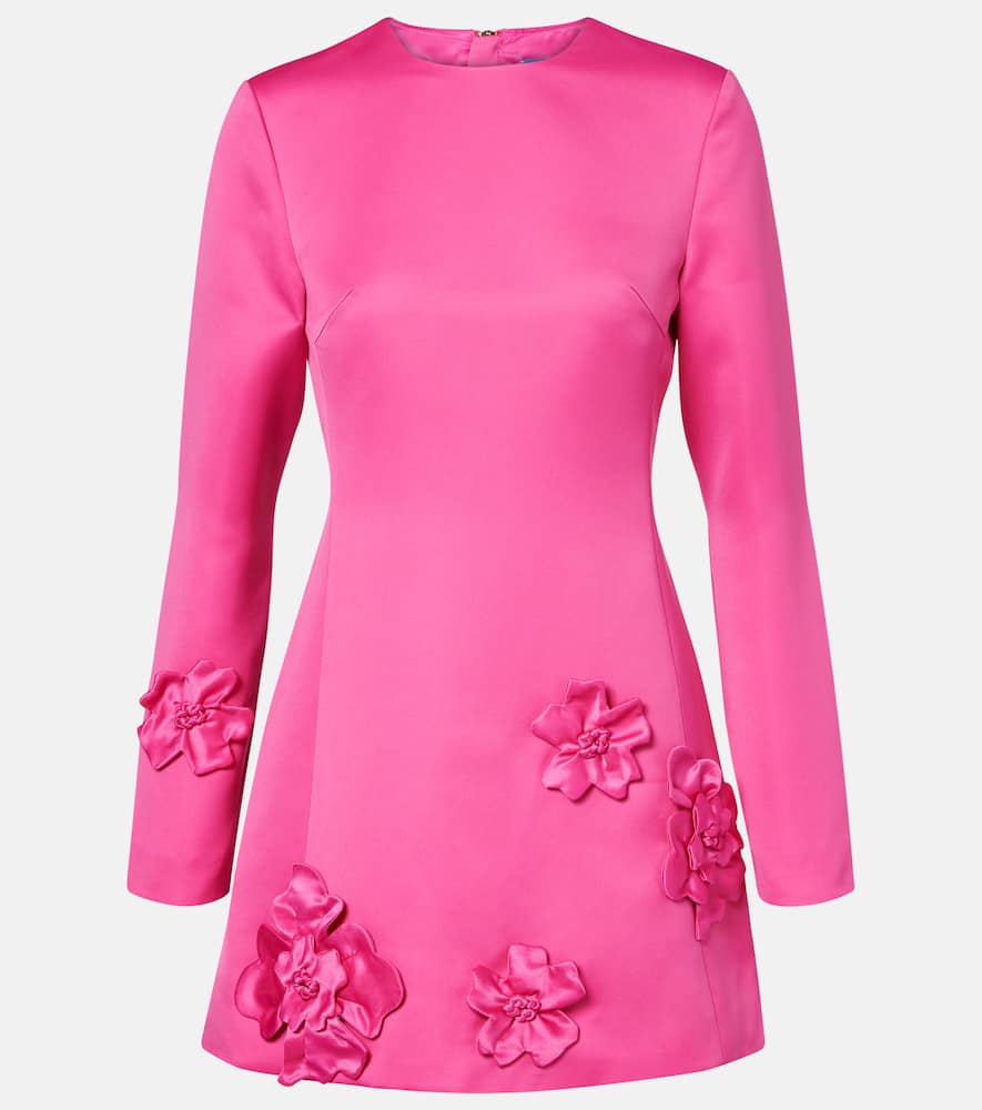 Leo Lin Aliza Floral-appliqué Minidress In Pink