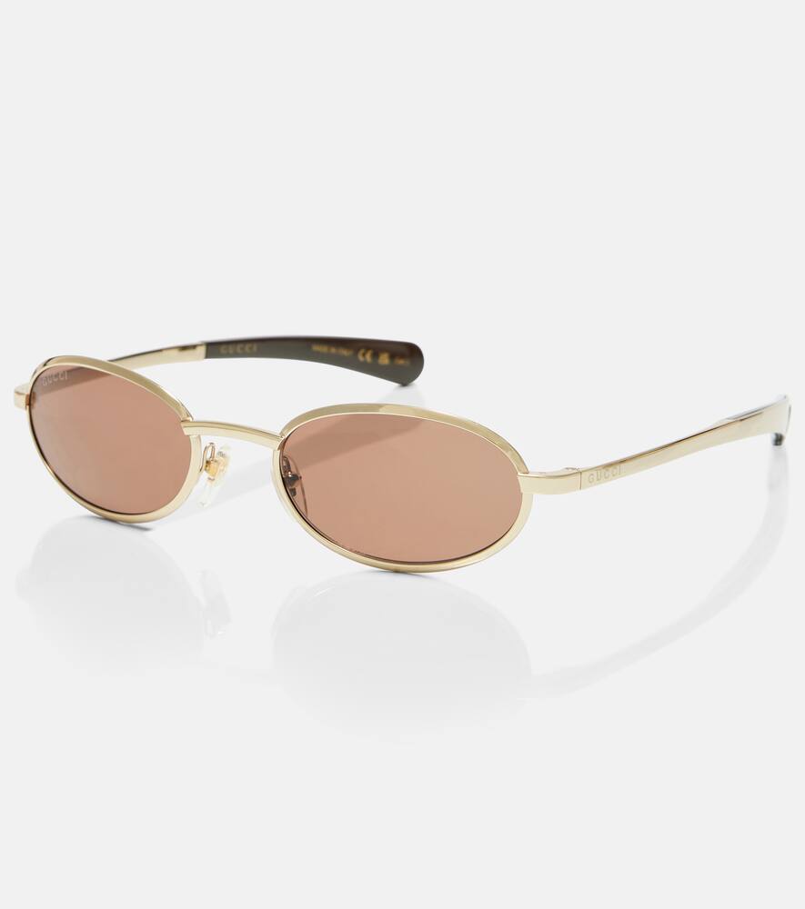 Gucci Rodeo Drive Oval Sunglasses In Gold