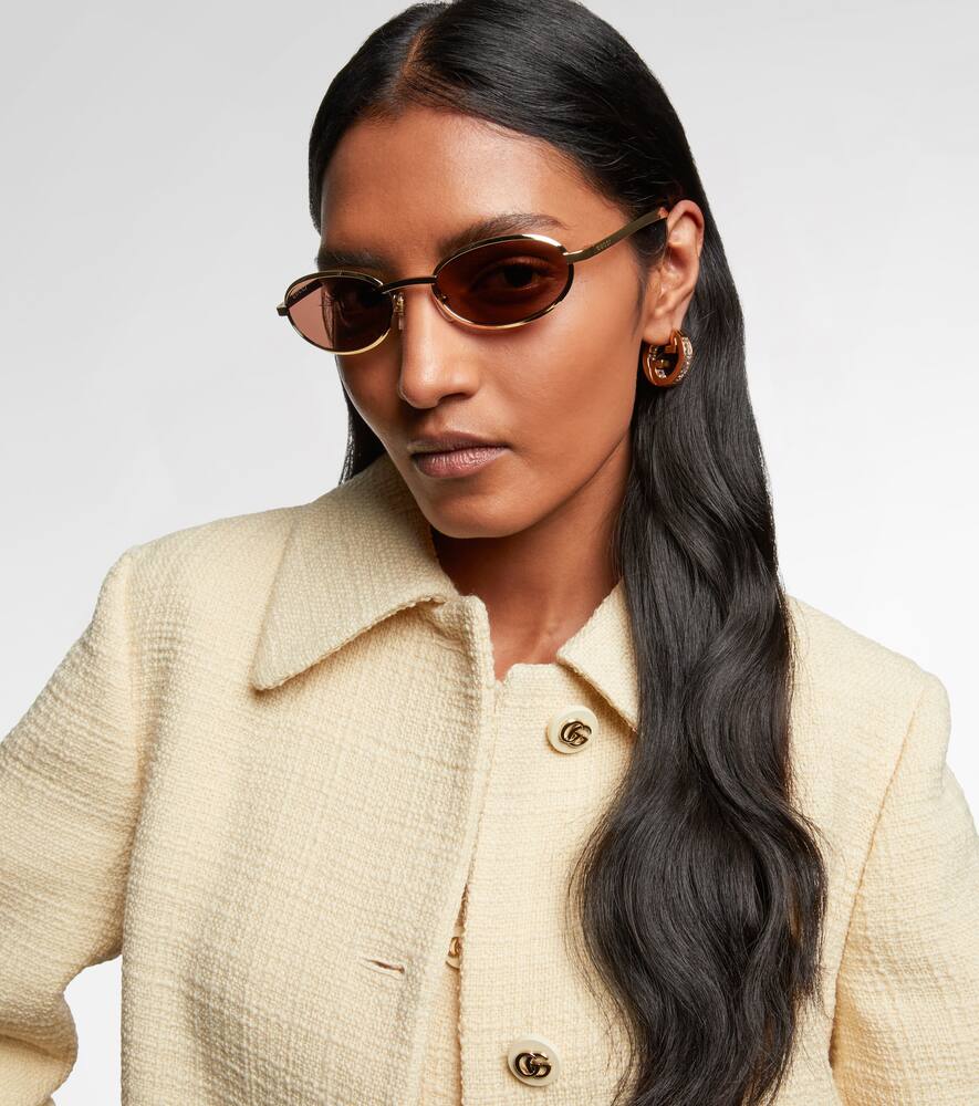 Gucci Rodeo Drive Oval Sunglasses In Gold