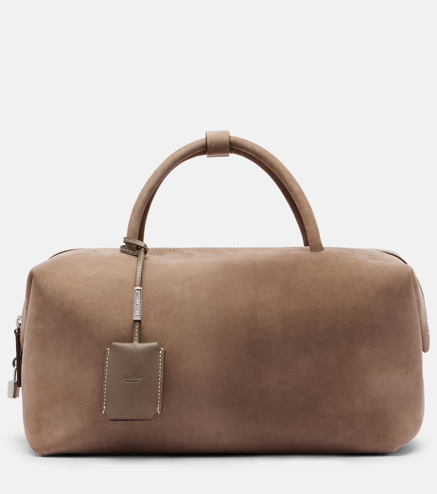Max Mara Holdall Medium Suede Tote Bag In Brown