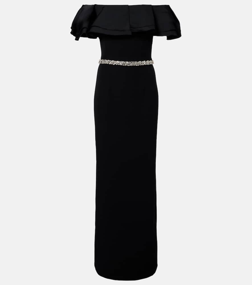 Abito lungo Ryan in crÃªpe con cristalli