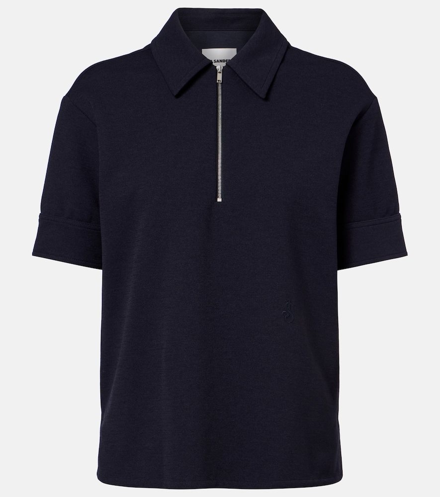 Jil Sander Women's Blue Jersey Polo Shirt UK Size 14 - Mytheresa