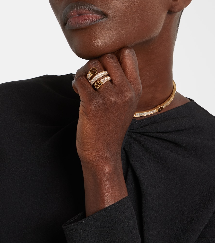 Gucci Blondie Crystal-embellished Ring In Gold