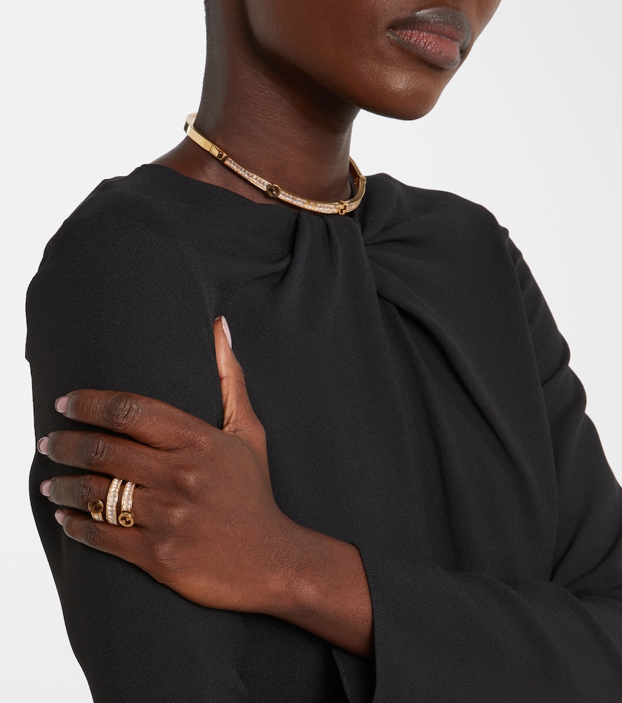 Gucci Blondie Crystal-embellished Ring In Gold