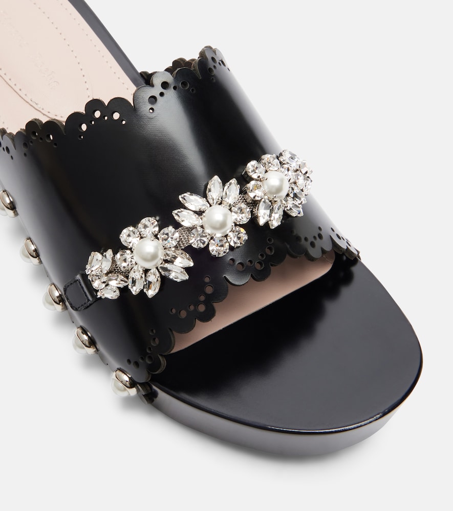  Simone Rocha Simone Rocha Clogs Aus Leder Mit Kristallen 