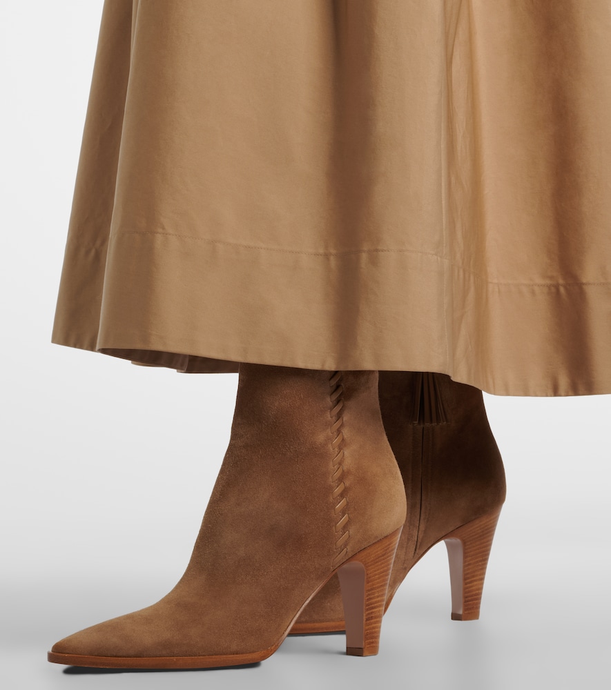 Gianvito Rossi Leather-trimmed suede ankle boots