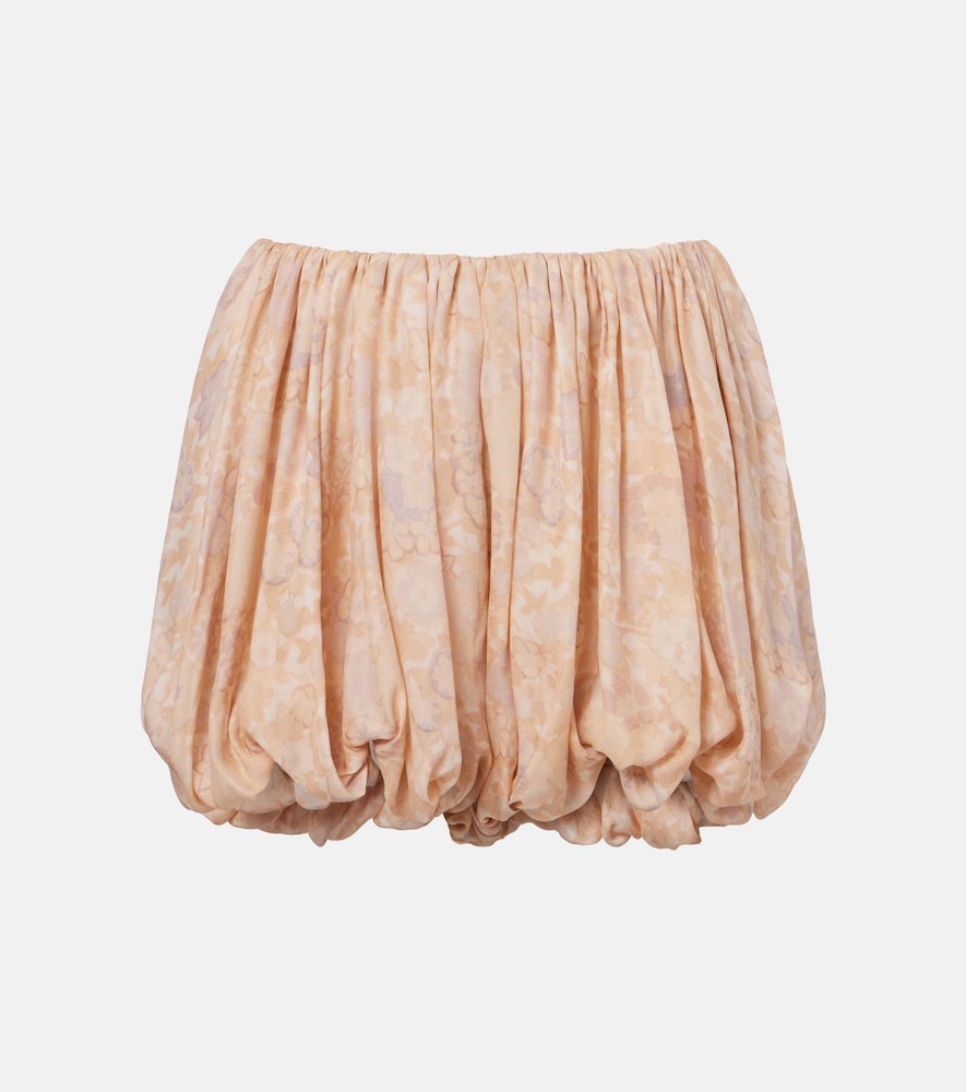 Chloe Women's Pink Floral Pleated Silk Charmeuse Shorts UK Size 12 - Mytheresa