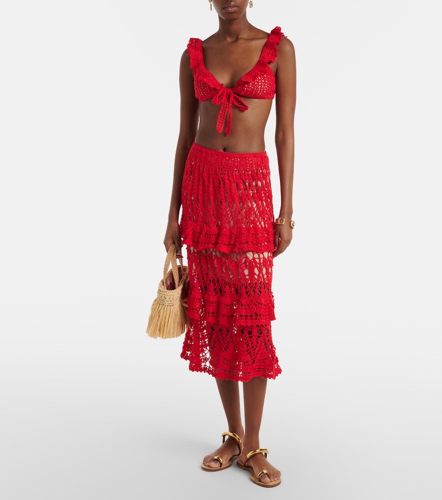 Elsie Crochet Ruffled Cotton Midi