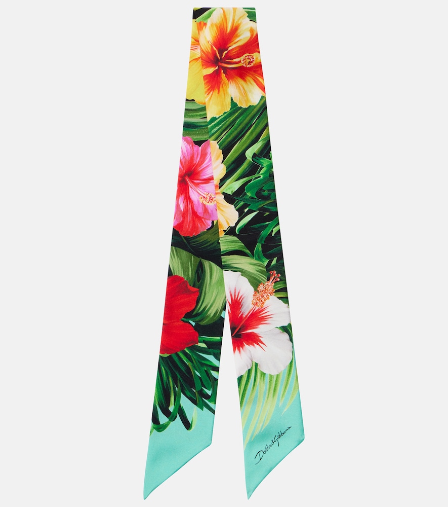 Dolce & Gabbana Floral silk twill scarf
