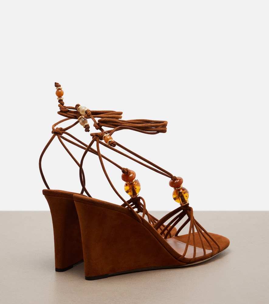 Lova Embellished Suede Wedge Sandals