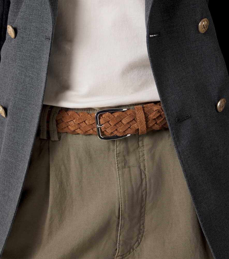  Brunello Cucinelli Brunello Cucinelli Braided Suede Belt 