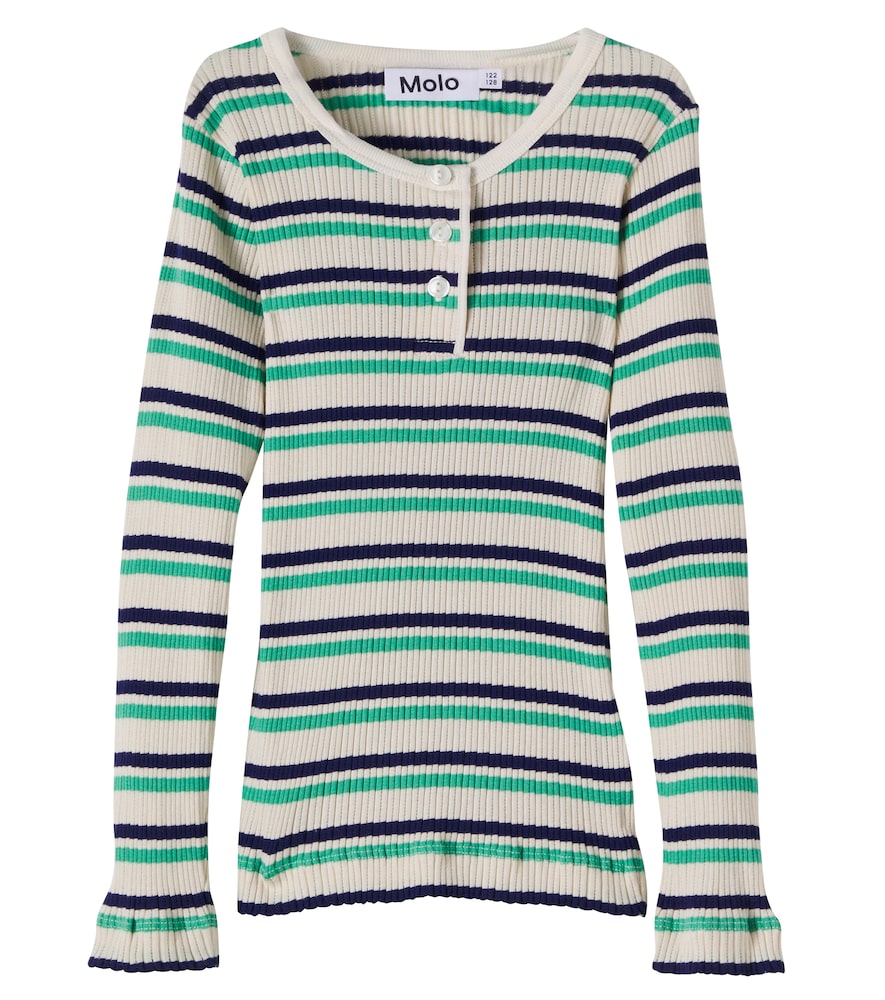 Molo Multicoloured Ruby Striped Ribbed-Knit Cotton T-Shirt Y 9/10 - Mytheresa