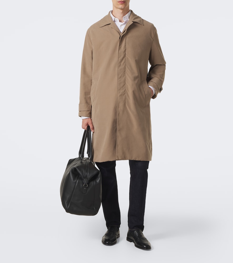 Kiton Technical Trench Coat In Beige