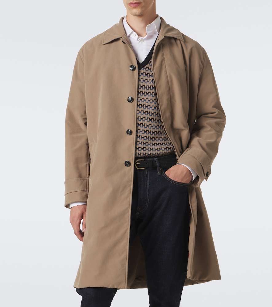 Kiton Technical Trench Coat In Beige