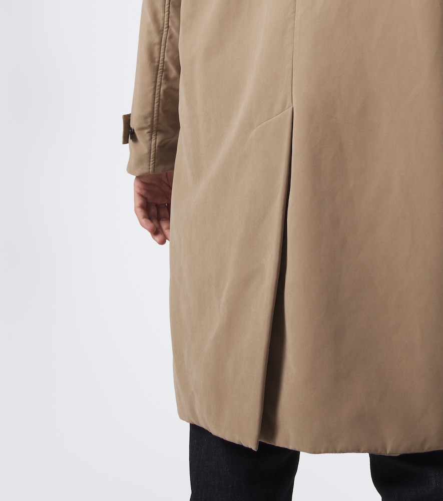 Kiton Technical Trench Coat In Beige