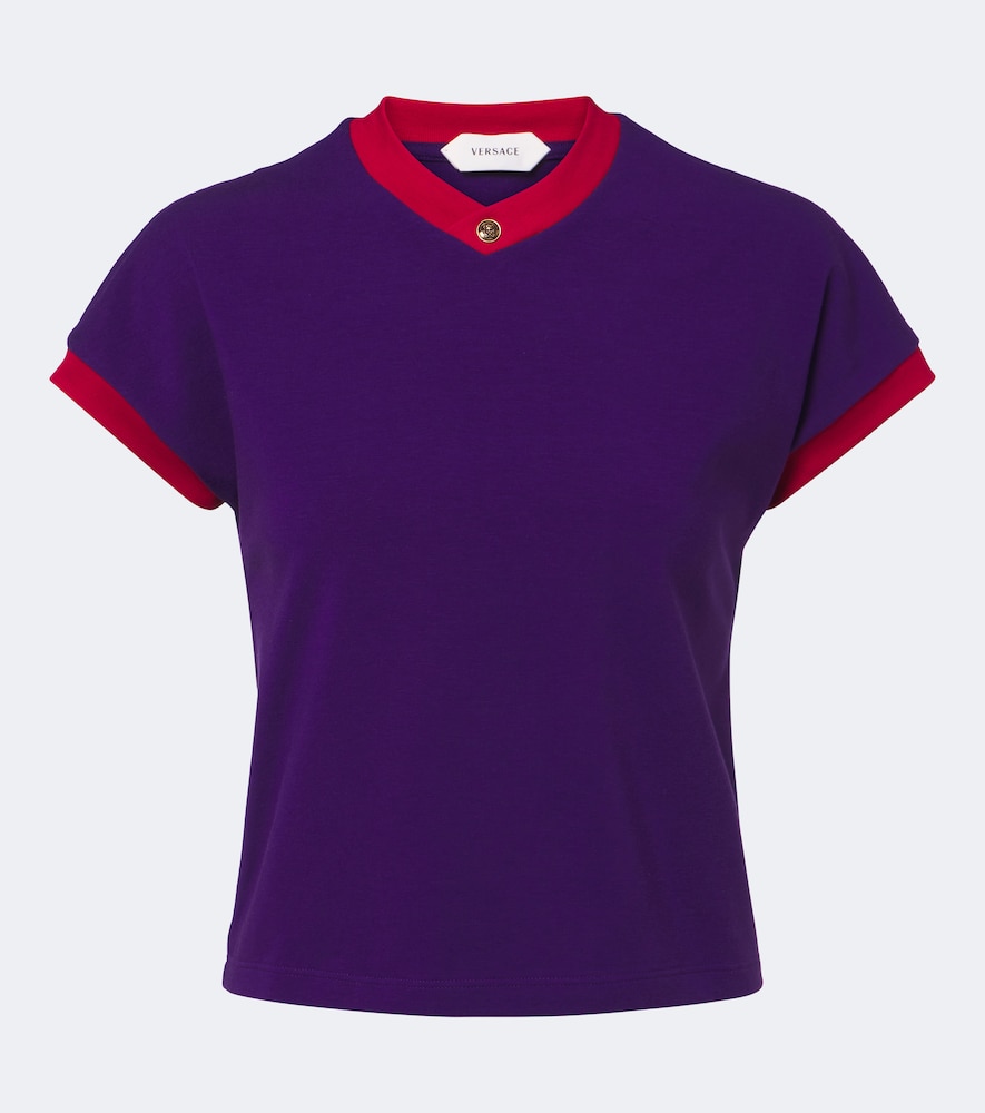 Versace Medusa Cotton Jersey T-shirt In Multicoloured