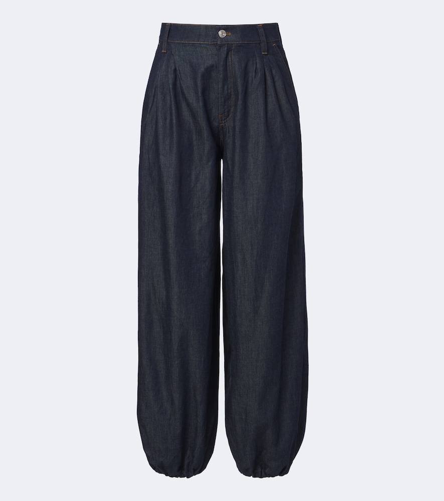 Frame Balloon Wide-leg Jeans In Blue