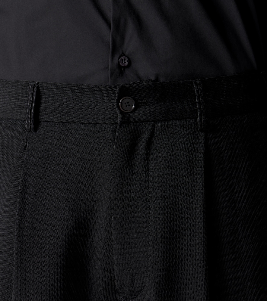 Pleated Jacquard Straight Pants