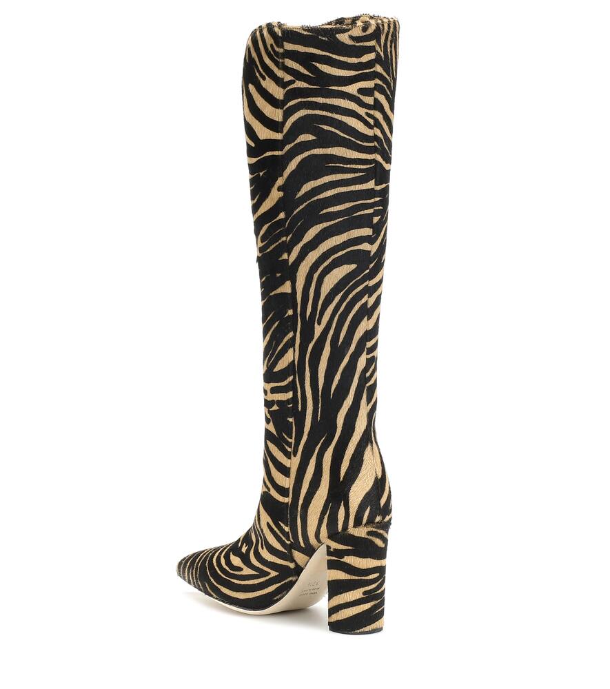 PARIS TEXAS ZEBRA-PRINT SUEDE KNEE-HIGH BOOTS,P00415493