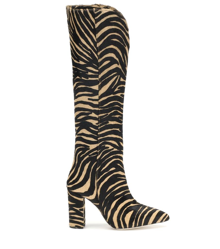 PARIS TEXAS ZEBRA-PRINT SUEDE KNEE-HIGH BOOTS,P00415493