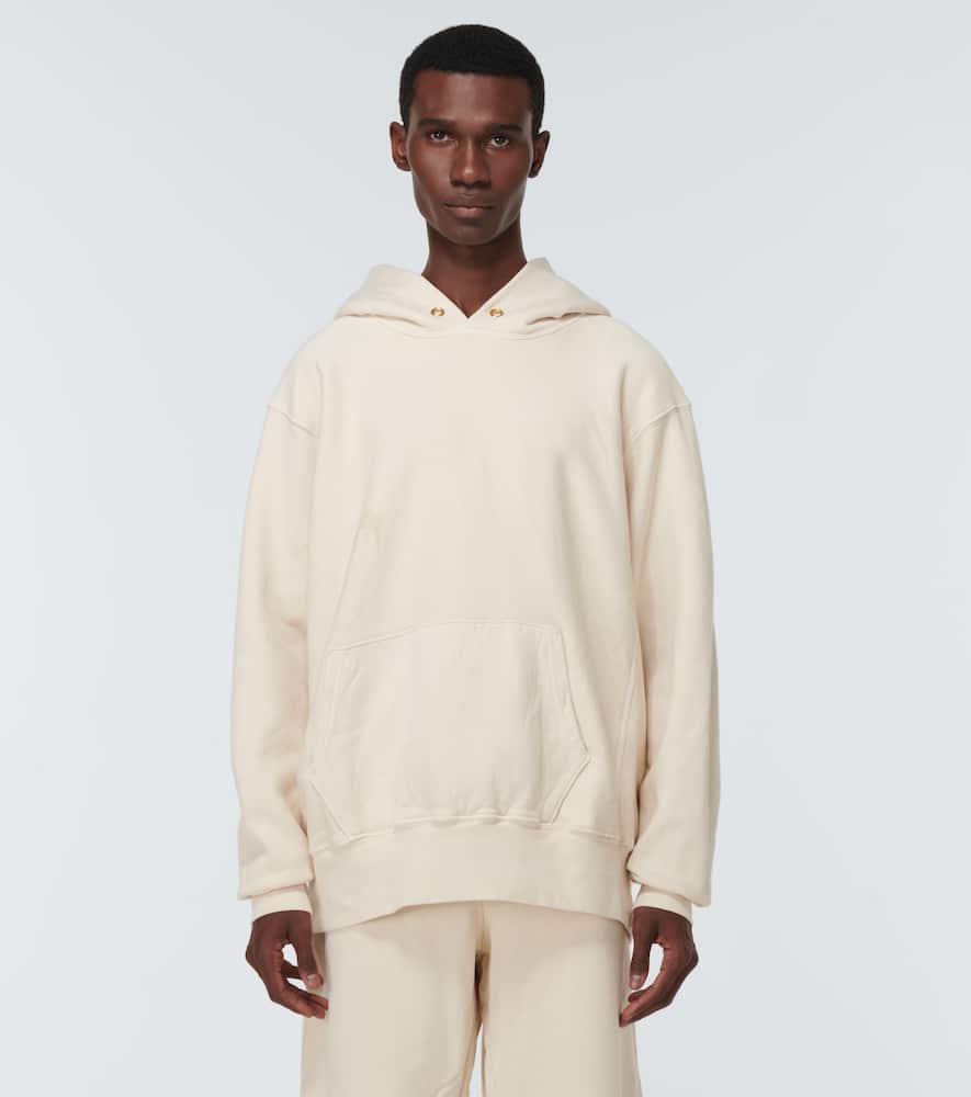 Les Tien Cropped Hooded Sweatshirt In Neutrals