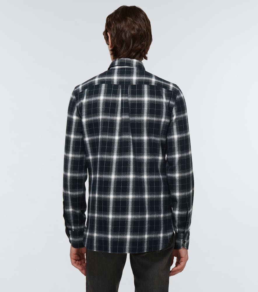 Tom Ford Western Shirt In Cotton In Brown & Chalk