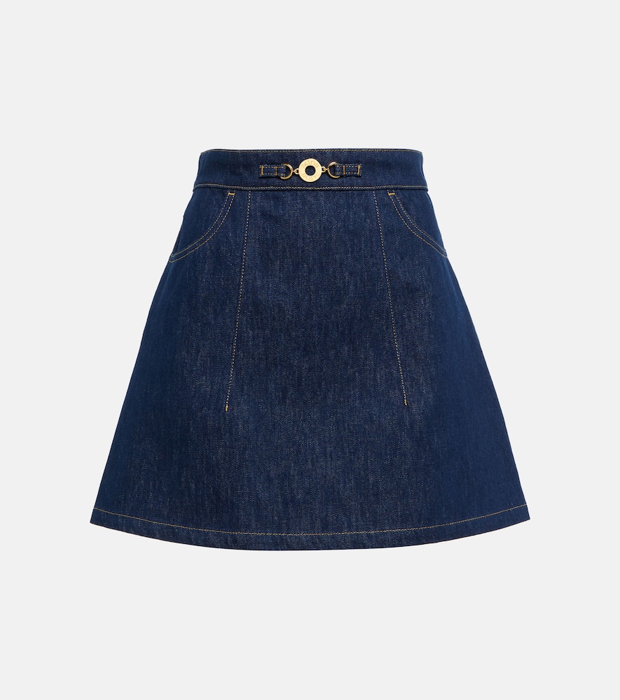 Patou High-rise denim miniskirt