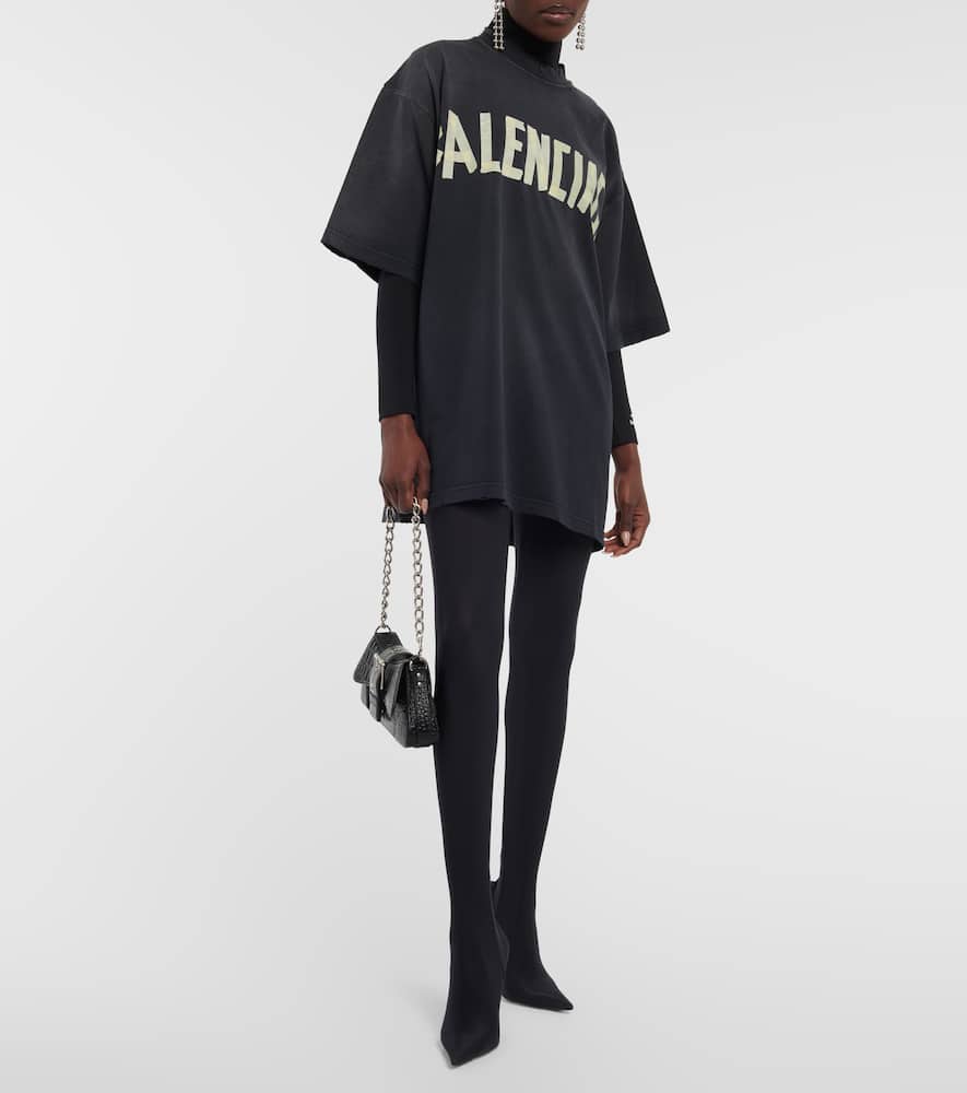 Balenciaga T-shirt Aus Baumwolle In Washed Black