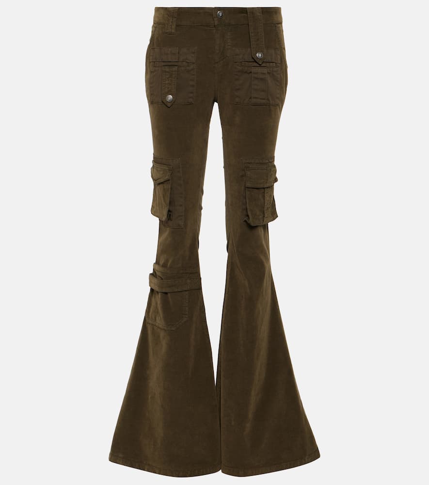 blumarine pantalon cargo à taille basse en velours