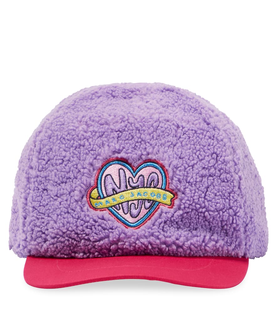 Marc Jacobs Kids Logo faux shearling baseball cap