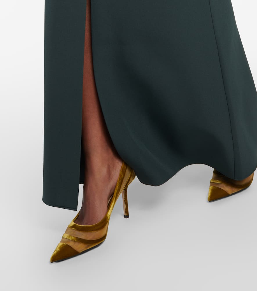 Jimmy Choo Love 85 Velvet-trimmed Pumps In Gold
