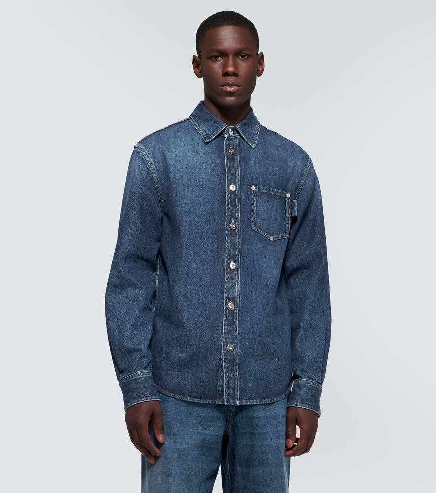 Shop Bottega Veneta Denim Shirt In Blue