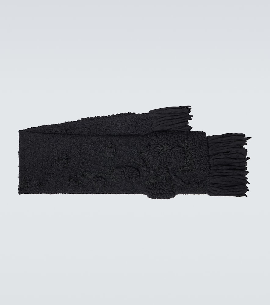 Dries Van Noten Fringed wool-blend scarf