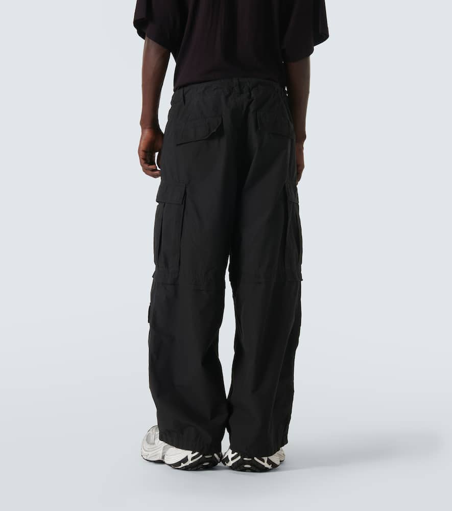 Balenciaga Wide Cotton-blend Cargo Pants In Black