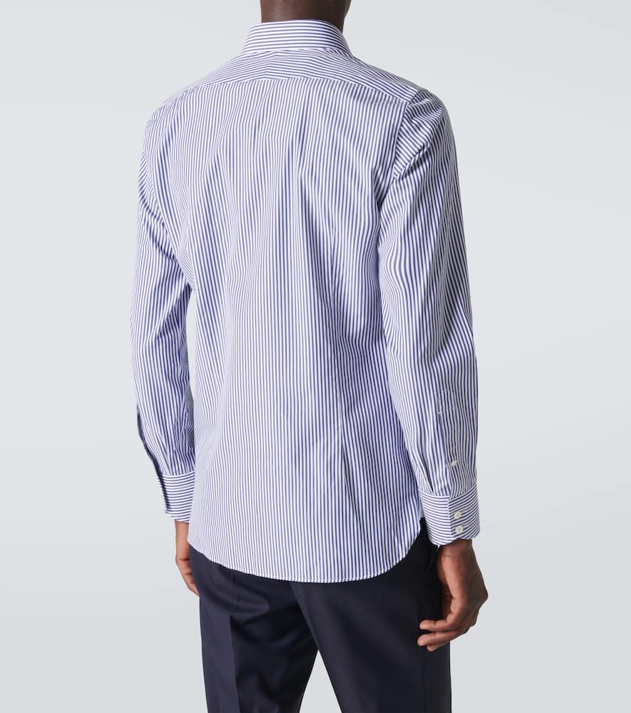Tom Ford Bengal Stripe Cotton-blend Shirt In Blue