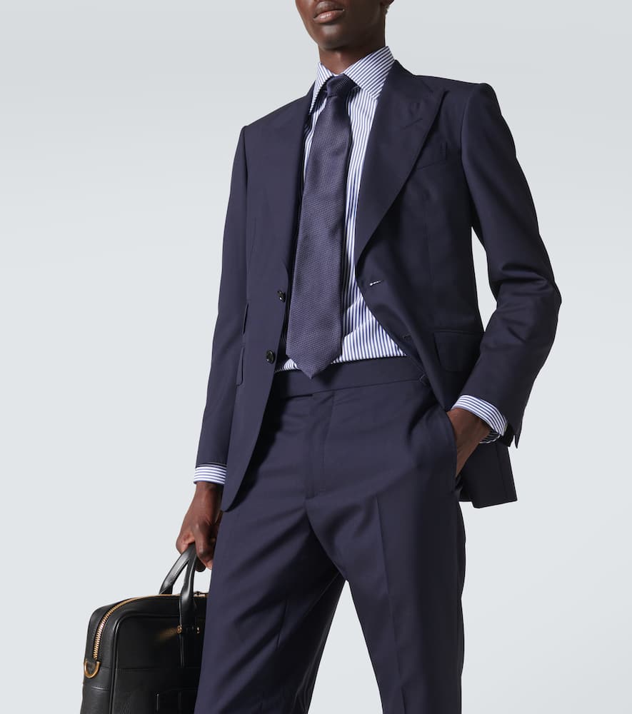 Tom Ford Bengal Stripe Cotton-blend Shirt In Blue