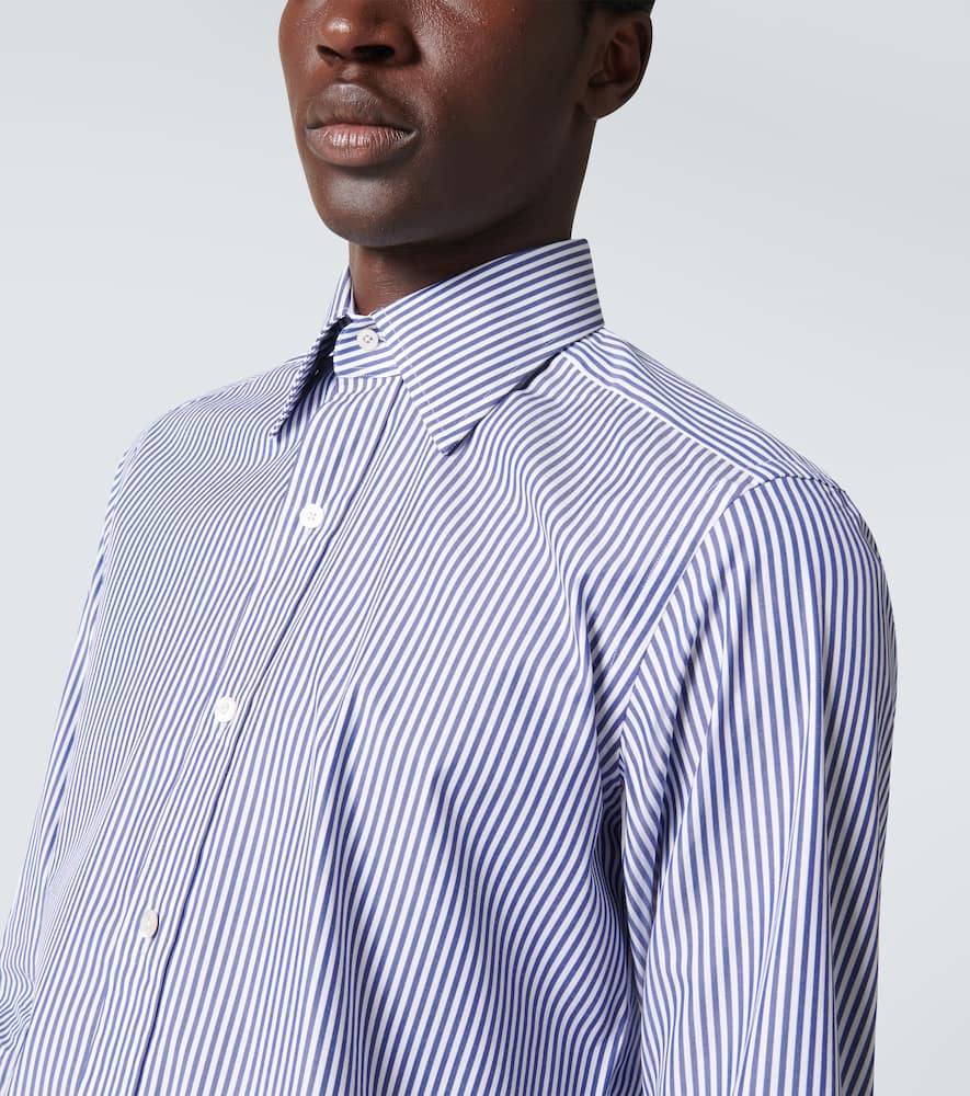 Tom Ford Bengal Stripe Cotton-blend Shirt In Blue
