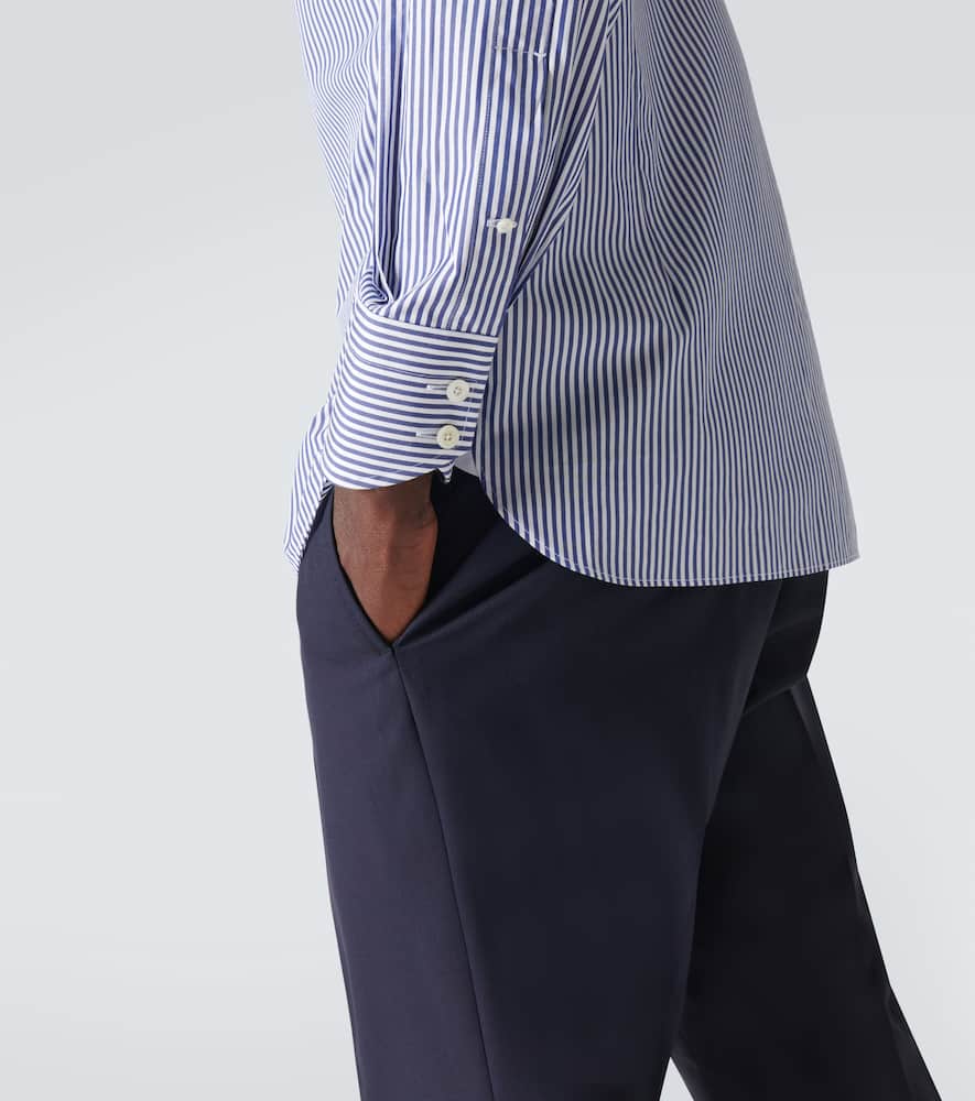 Tom Ford Bengal Stripe Cotton-blend Shirt In Blue