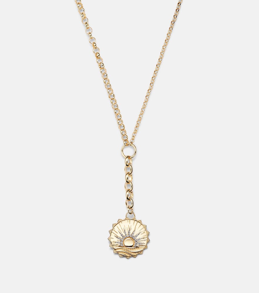 Foundrae Internal Compass New Beginnings 18kt Gold Pendant Necklace With Diamonds In Gold