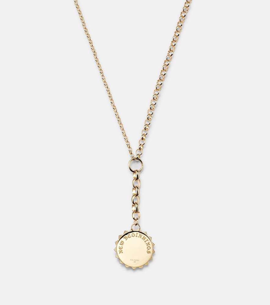 Foundrae Internal Compass New Beginnings 18kt Gold Pendant Necklace With Diamonds In Gold
