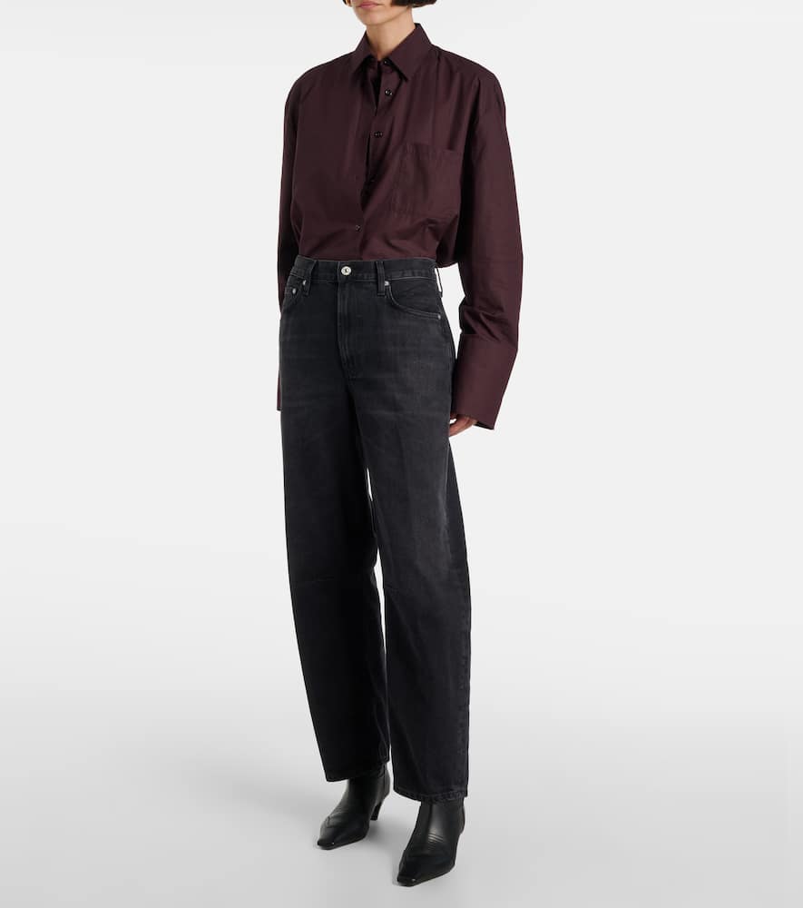 Citizen Of Humanity High-rise Wide-leg Jeans Belt Loops In Grey