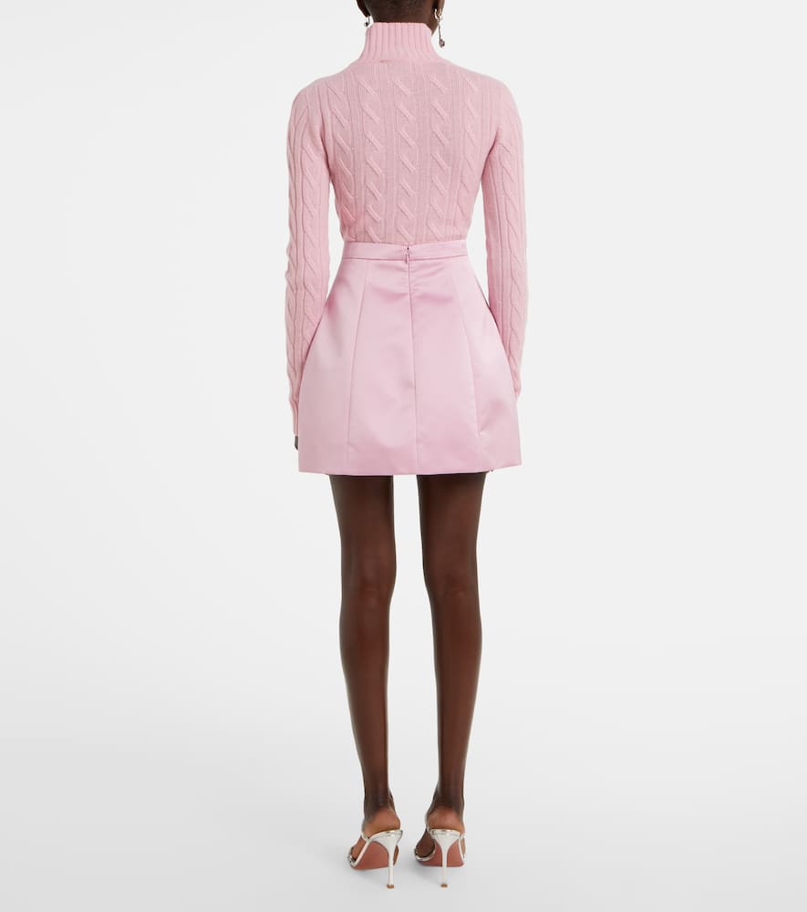 Blumarine Duchesse High-rise Satin Maxi Skirt In Pink
