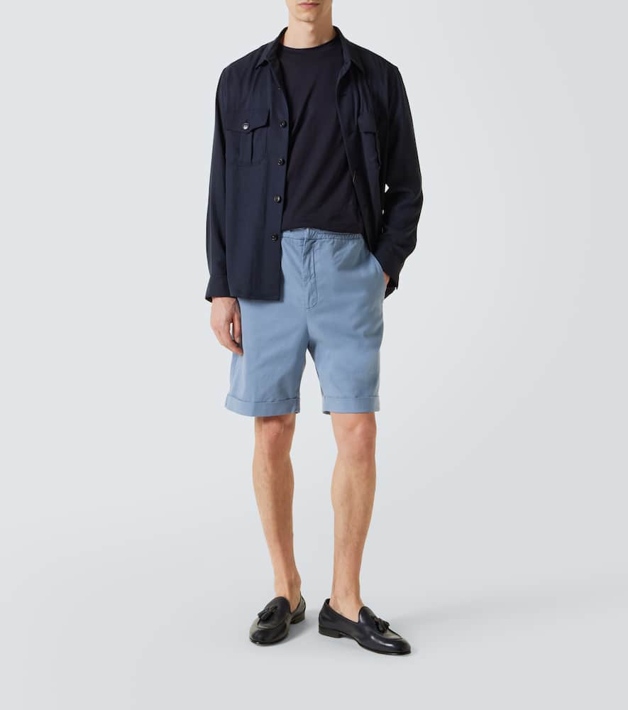 Herno T-shirt In Crepe Jersey In Blue