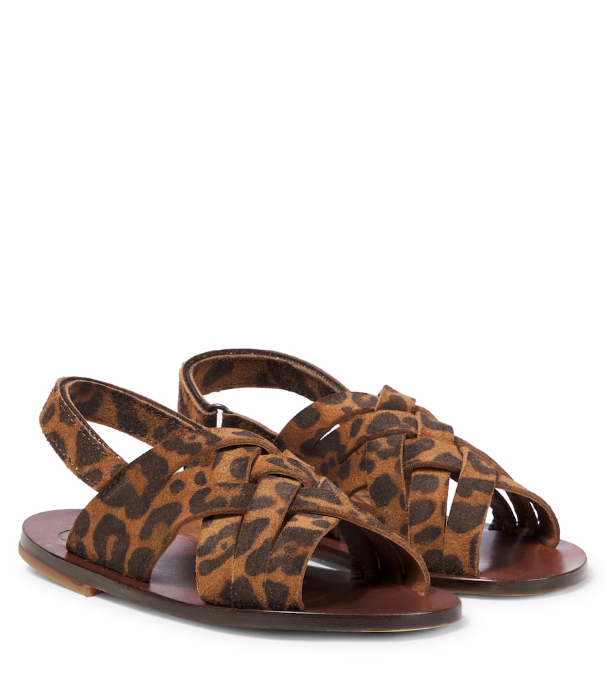 Pèpè Leopard-print Suede Sandals In Brown