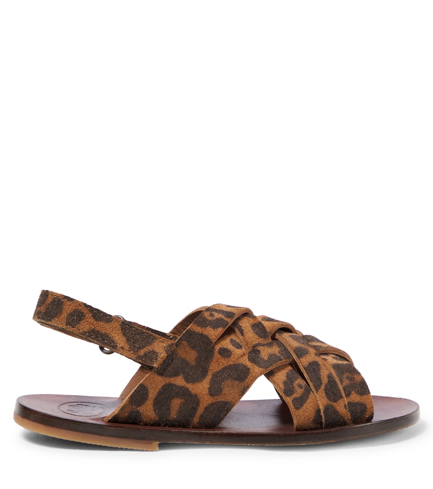 Pèpè Leopard-print Suede Sandals In Brown
