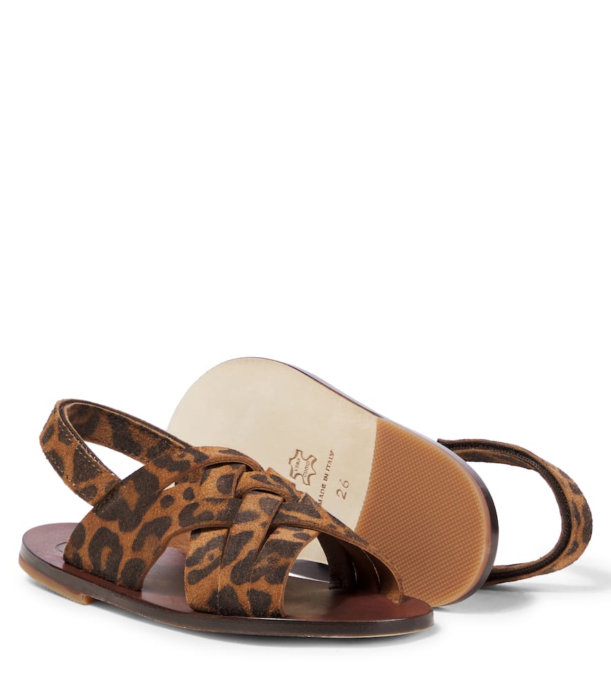 Pèpè Leopard-print Suede Sandals In Brown